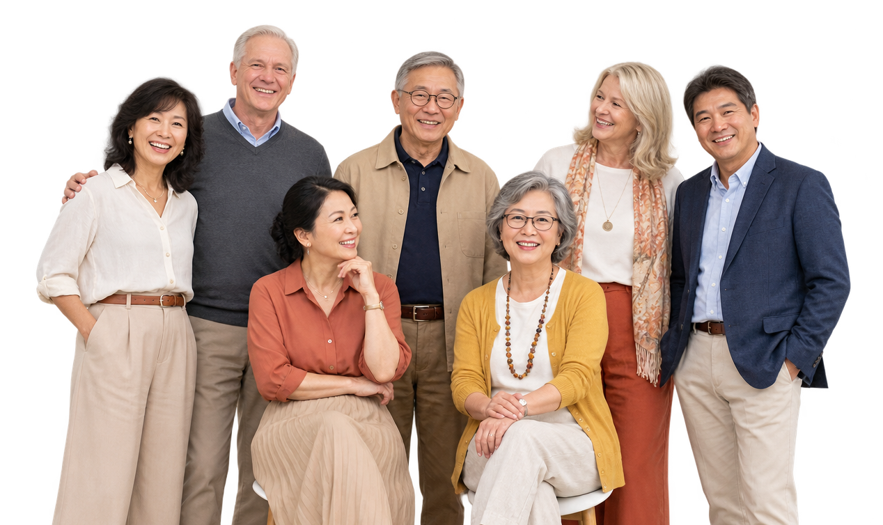 Group of older people smiling together