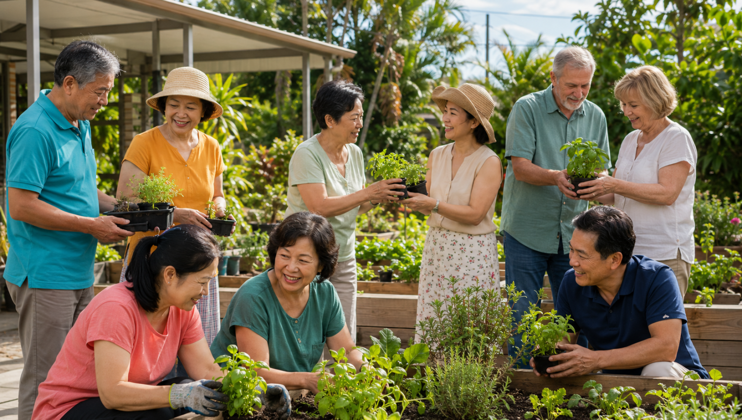 Older people connecting at a community centre