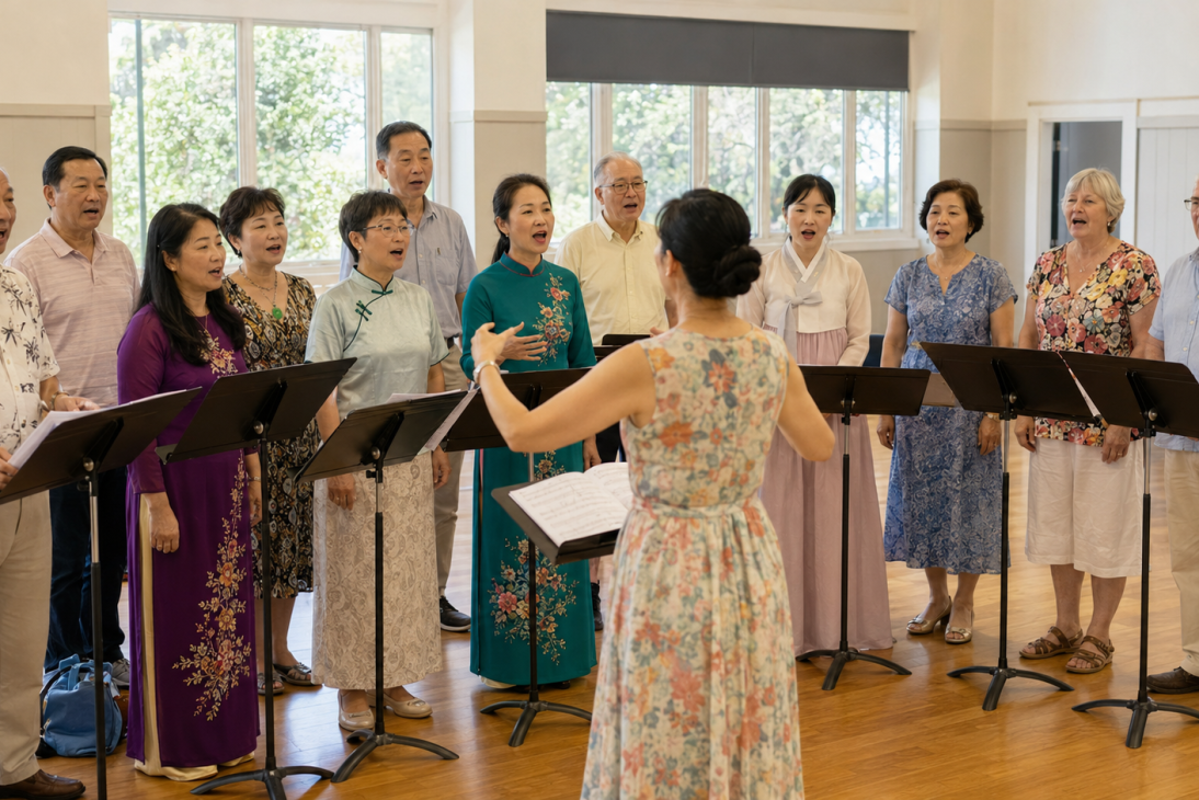 Multicultural choir performance